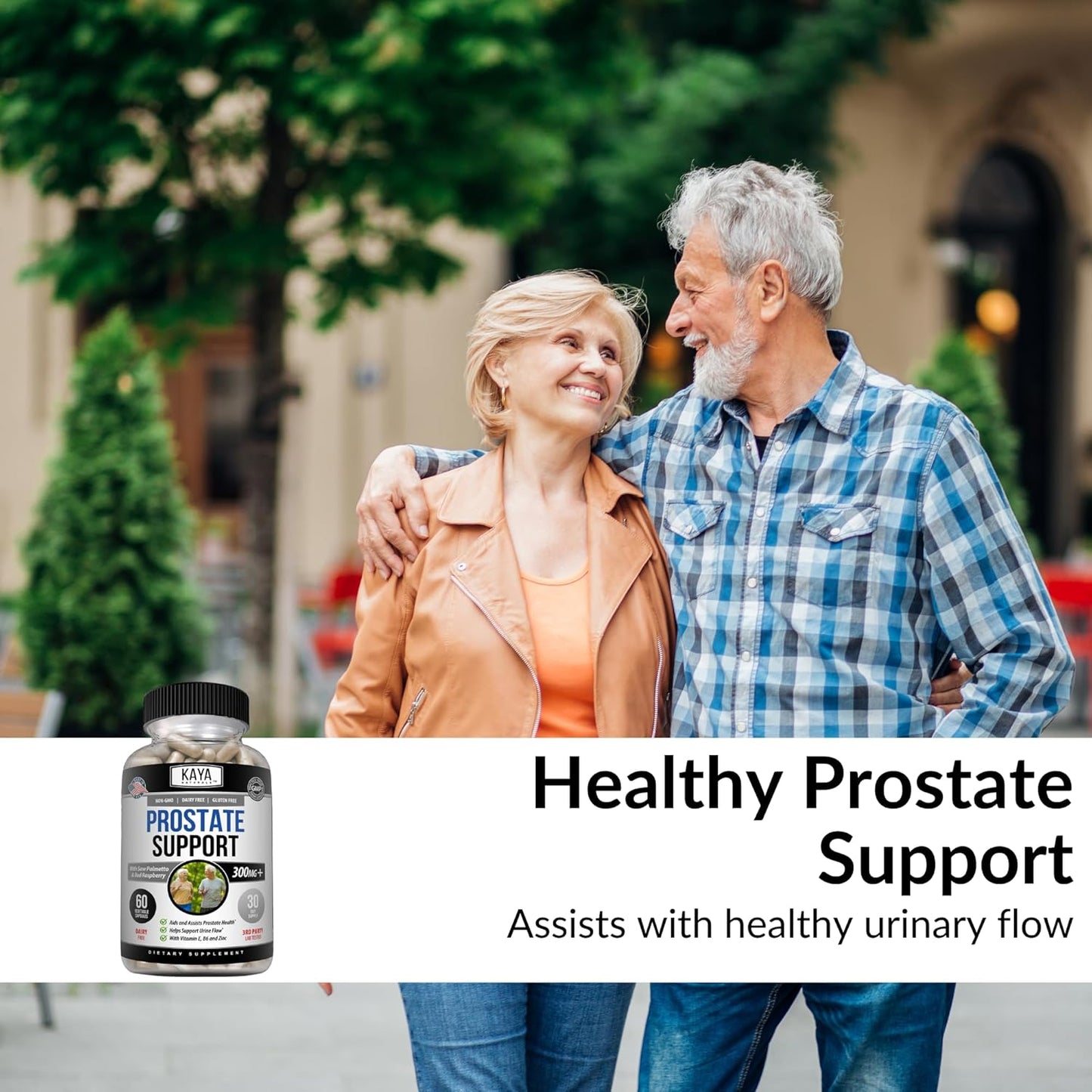 Kaya Naturals Prostate Support Saw Palmetto DHT Blocker Hair Sleep 60 Capsules