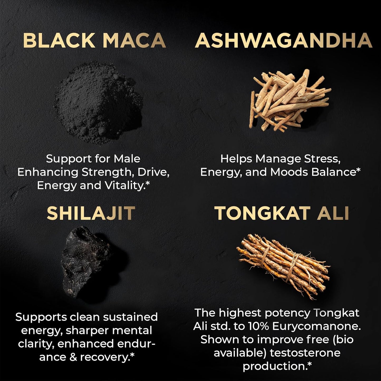 ULTRA MALE Testosterone Booster for Men 96,045mg with Shilajit, Black Maca, Ashwagandha & Tongkat Ali – Male Vitality Support Capsules