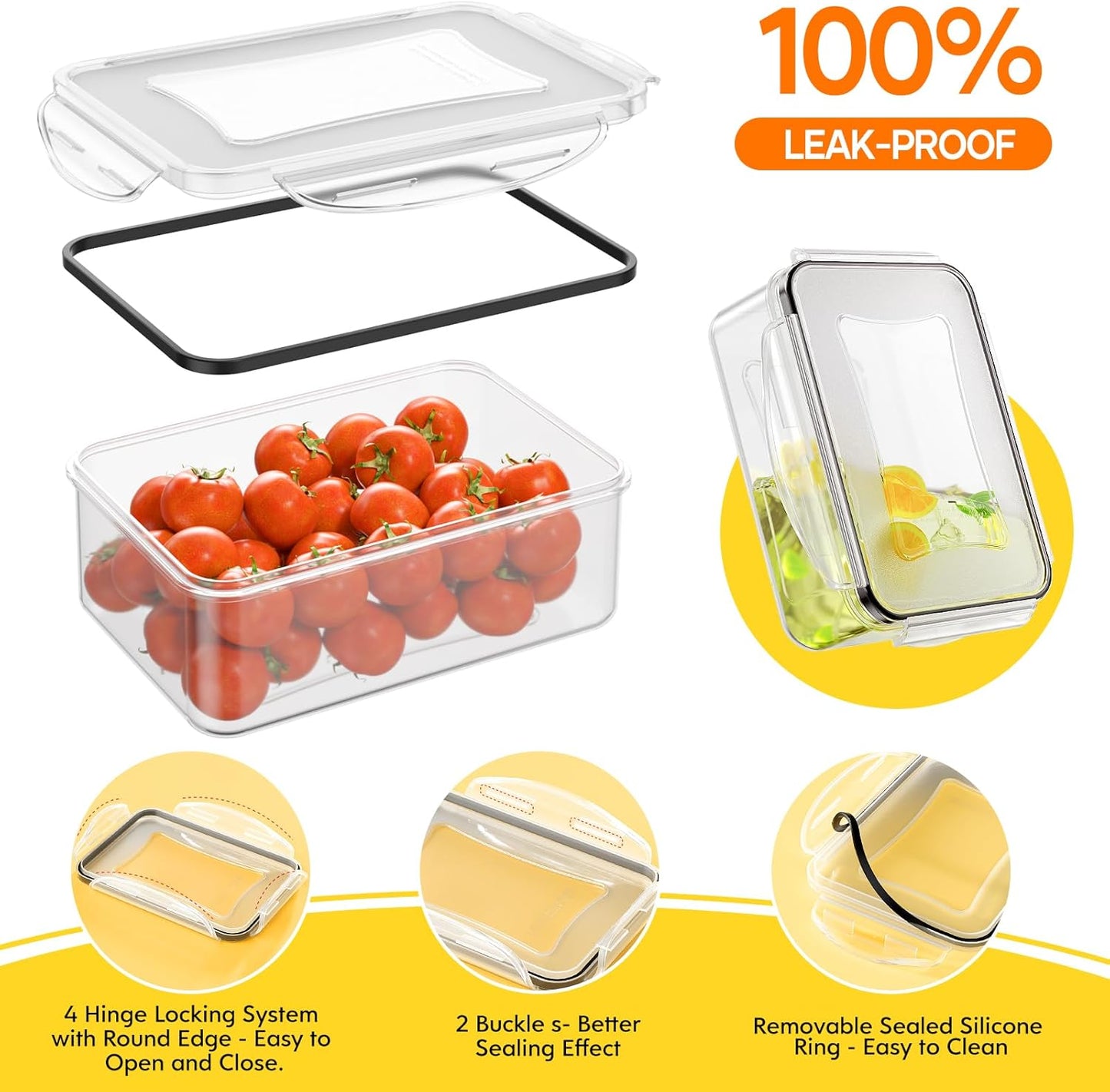 Food Storage Containers Airtight Plastic Meal Prep Set with Lids 52 Piece