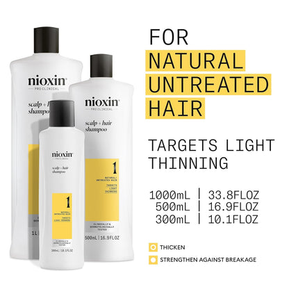 Nioxin Scalp and Hair Thickening System 1 Shampoo with Biotin 33.8 fl oz
