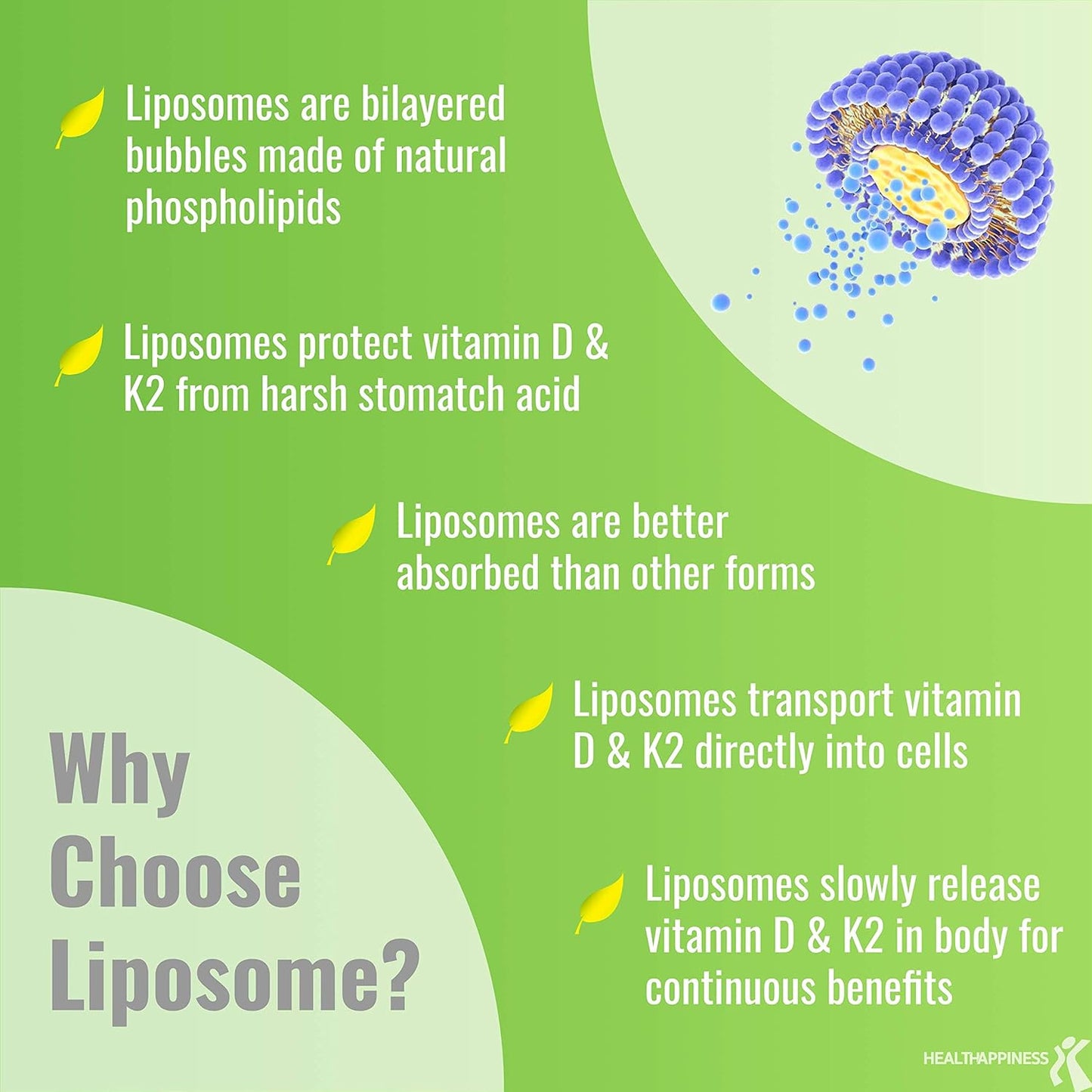 UpNourish Liposomal Vitamin D3 5000 IU K2 MK-7 100 mcg Mini Softgels 365 Count