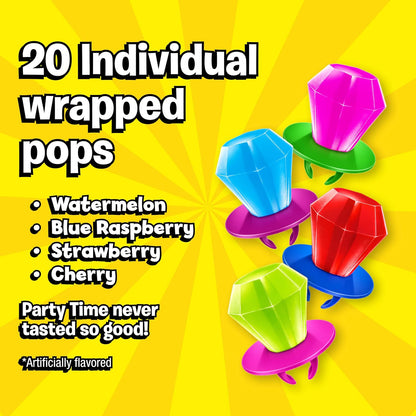 Ring Pop Assorted Fruit Flavored Hard Candy Lollipops 20 Count Variety Pack