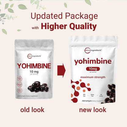 Yohimbine HCL 10 mg Softgels – Double Strength Supplement with Sunflower Seed Oil, 300 Count