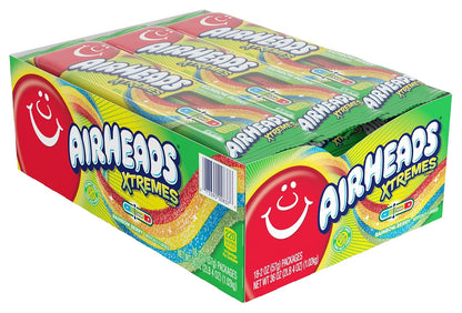 Airheads Xtremes Belts Rainbow Berry Chewy Candy 2 oz 18 Pack