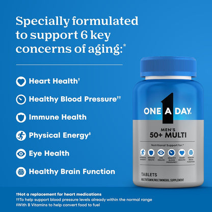 One A Day Men’s 50+ Multivitamin Vitamins A C D Calcium 200 Tablets