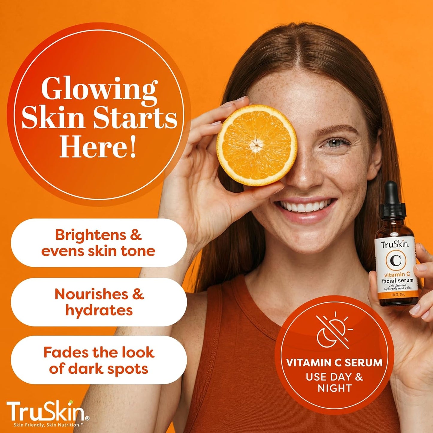 TruSkin Vitamin C Face Serum Hyaluronic Acid Vitamin E 1 fl oz