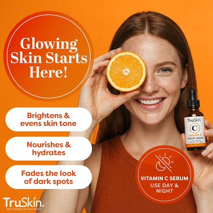 TruSkin Vitamin C Face Serum Hyaluronic Acid Vitamin E 1 fl oz