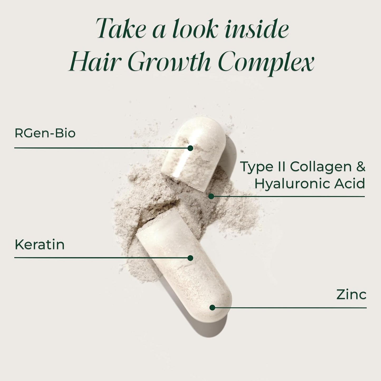 Hair Supplement Capsules with Biotin and Zinc 60 Count