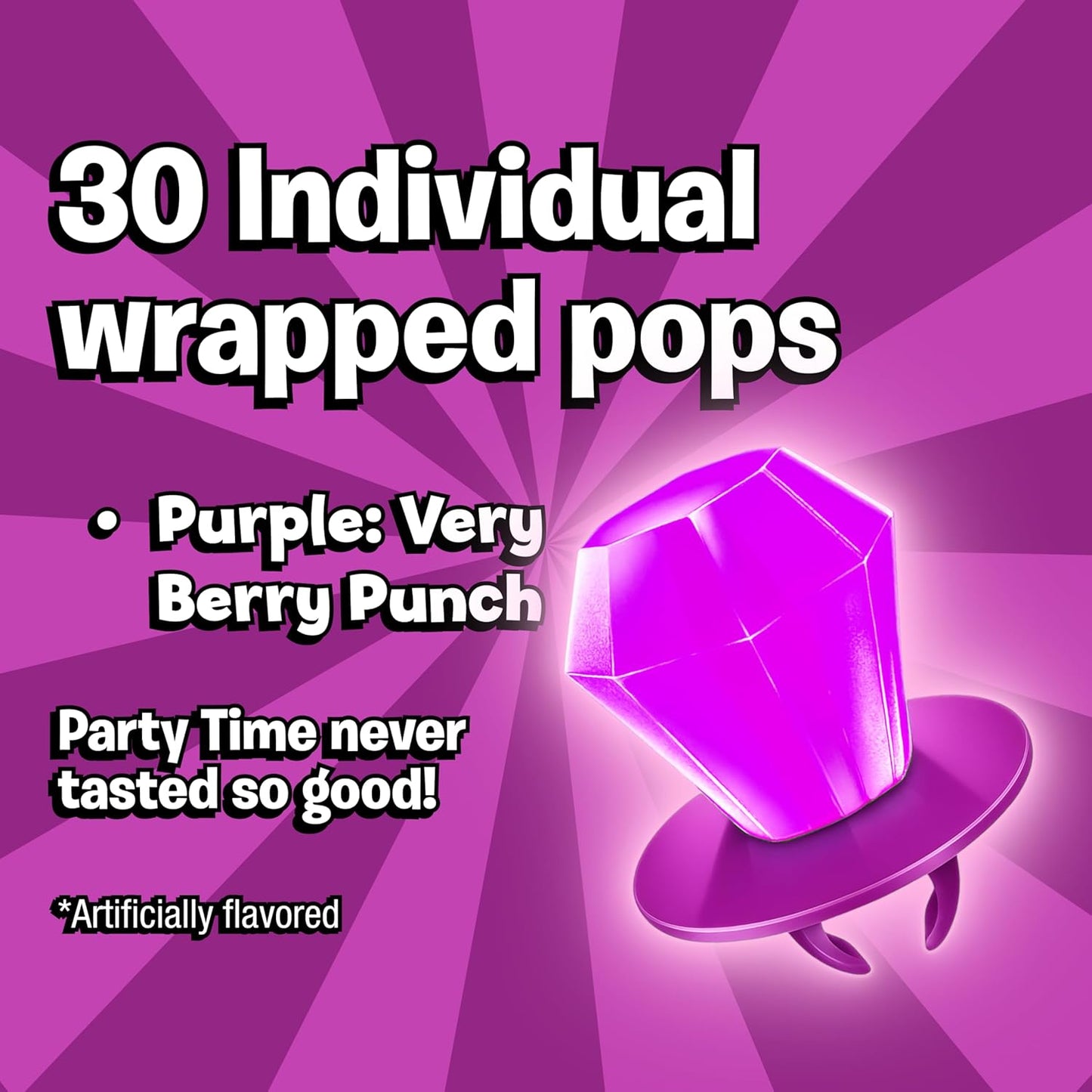 Ring Pop Very Berry Punch Flavored Hard Candy Lollipops 30 Count