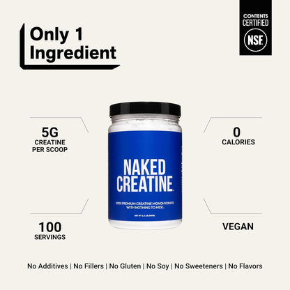 NAKED Pure Micronized Creatine Monohydrate Powder Unflavored 500 g 100 Servings
