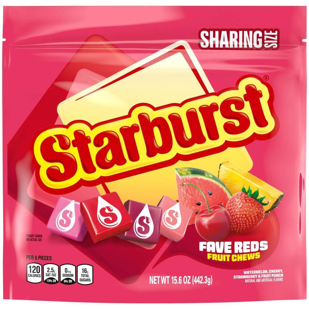 STARBURST FaveREDS Fruit Chews Candy 15.6 oz Sharing Size Bag