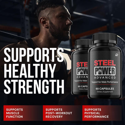 Steel Power Capsules for Men Daily Supplement 3 Pack 180 Capsules