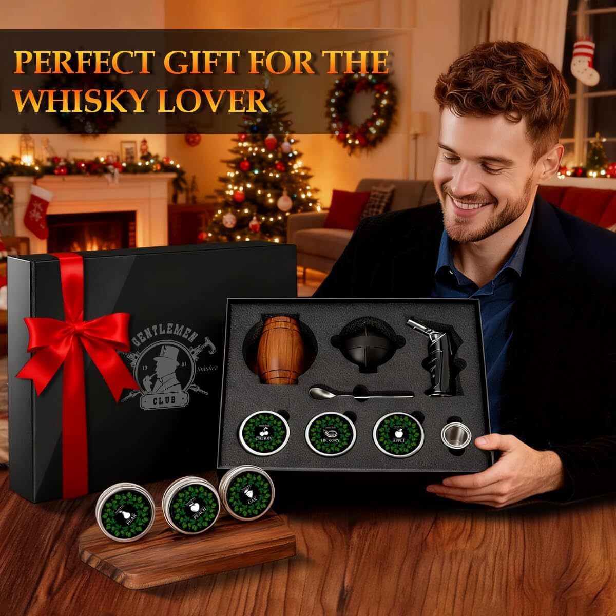Whiskey Smoker Kit Cocktail Smoker Infuser with Wood Chips Bar Accessories Set