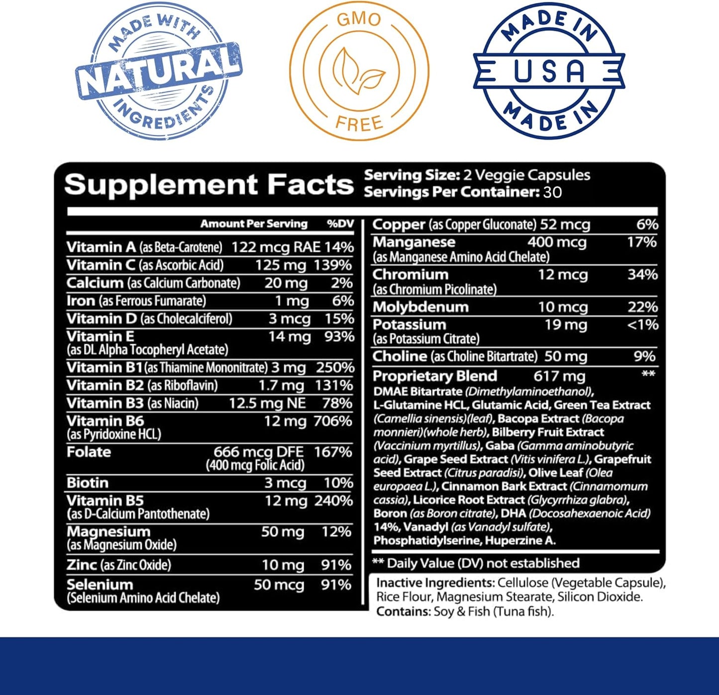 Kaya Naturals Neuro Brain Nootropic Capsules Memory Focus Cognitive Support 60 Count