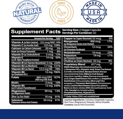 Kaya Naturals Neuro Brain Nootropic Capsules Memory Focus Cognitive Support 60 Count