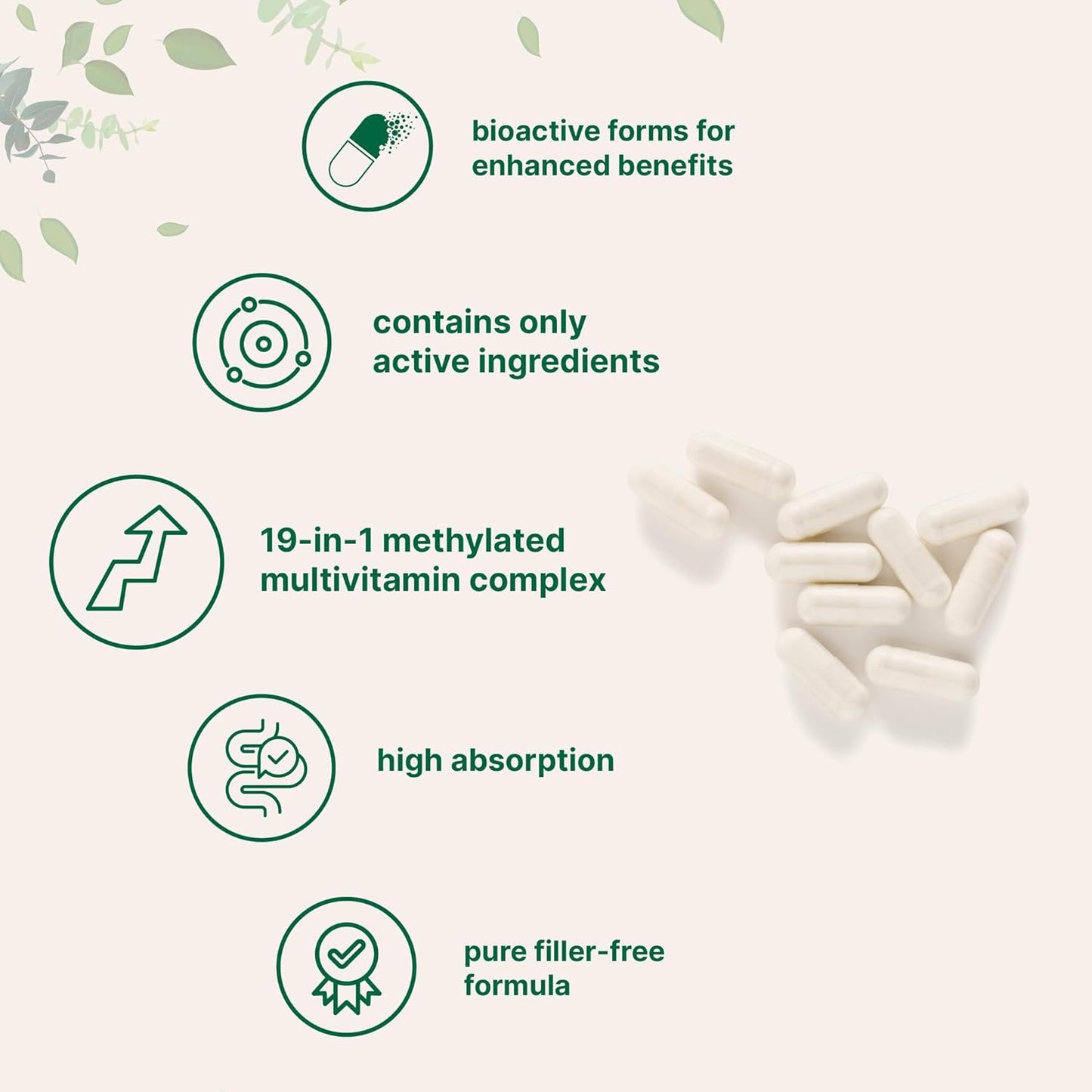 Micro Ingredients Methylated Multivitamin 19-in-1 Non-GMO 240 Capsules