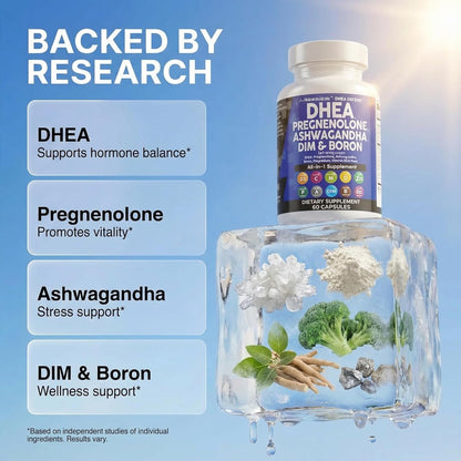 DHEA 200 mg Pregnenolone 100 mg Hormone Support Capsules 60 Count