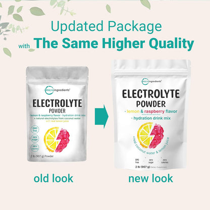 Micro Ingredients Electrolyte Powder Lemon Raspberry High Potassium 2 lbs