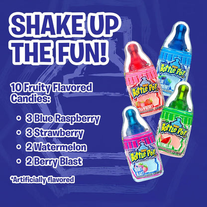 Baby Bottle Pop Candy Lollipops with Powdered Dip Assorted Flavors 10 Count Variety Pack
