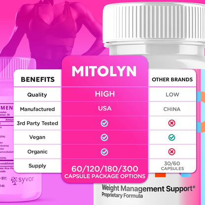 Mitolyn Advanced Formula Capsules Keto Support Energy 180 Count (3 Pack)
