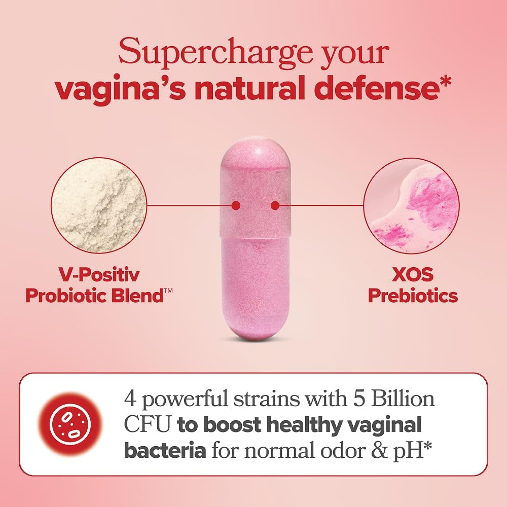 O Positiv URO Vaginal Probiotics for Women – pH Balance with Prebiotics & Lactobacillus, 60 Count