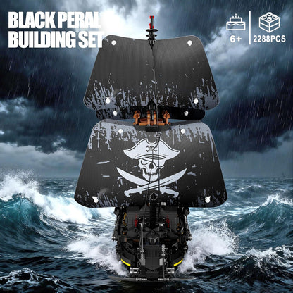 Pirate Ship Building Sets with Lights,MOC Black Pearl Ships Building Blocks for Adults,Pirate Boat Building Toys,Collectible for Home Decor,Valentine Day Birthday Gift for Boys 8-14(2288Pcs)