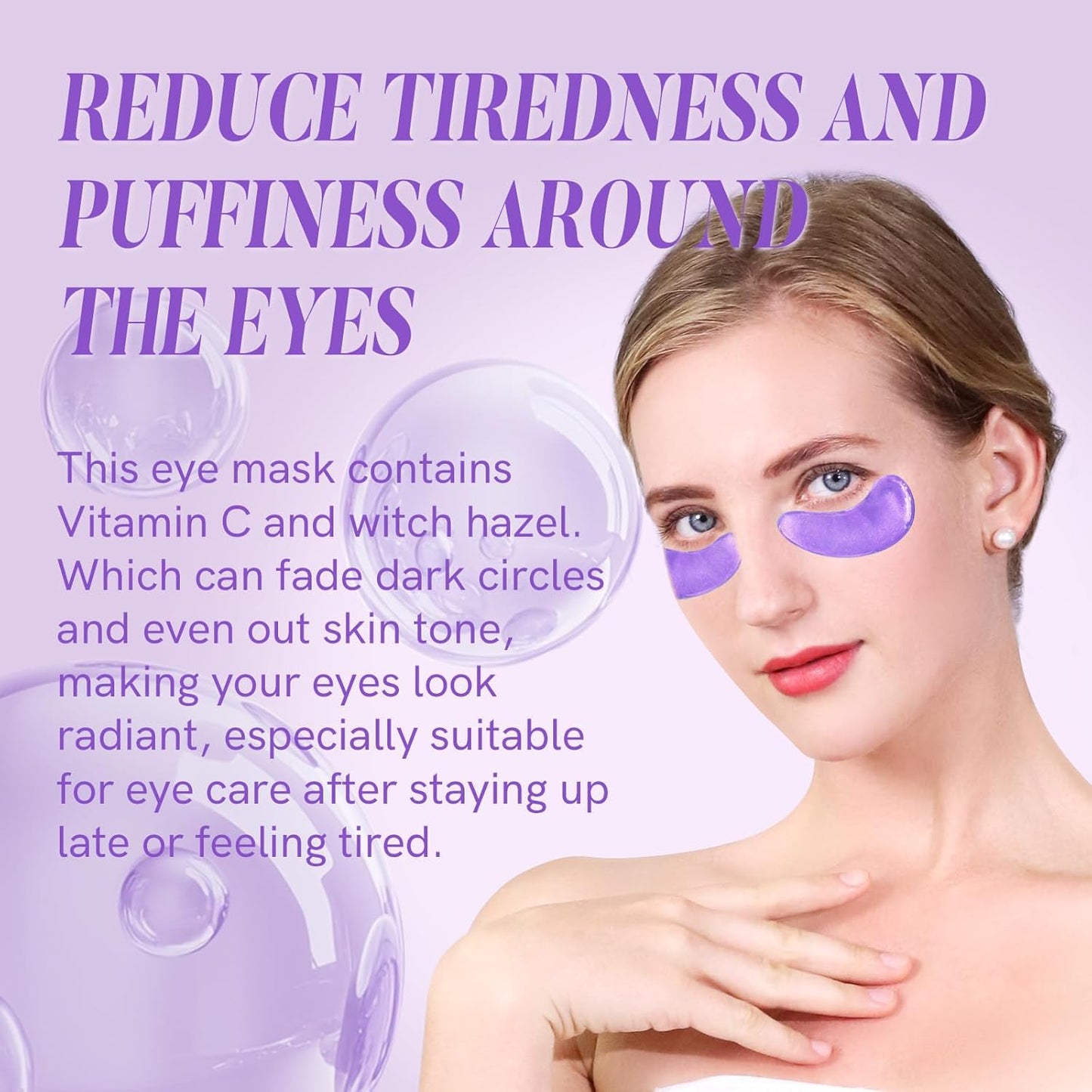 PEAUAMIE Under Eye Patches with Vitamin C & Witch Hazel 30 Pairs