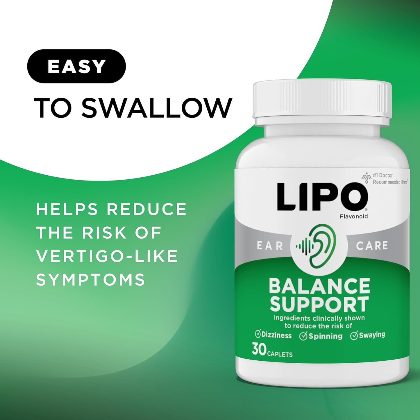 Lipo-Flavonoid Ear Health Supplement – Lemon Bioflavonoid Complex with Vitamins & Calcium, 150 Caplets