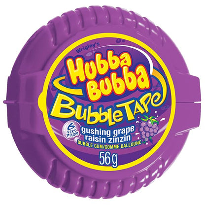 Hubba Bubba Bubble Tape Gushing Grape Bubble Gum 1.97 oz 12 Pack