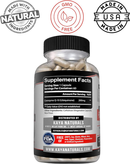 Kaya Naturals CoQ10 Power Antioxidant Heart & Vascular Support 60 Veggie Capsules