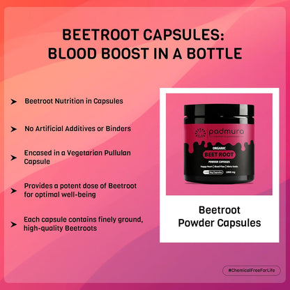 Organic Beet Root Capsules 1800 mg Vegan Non GMO Gluten Free 120 Count