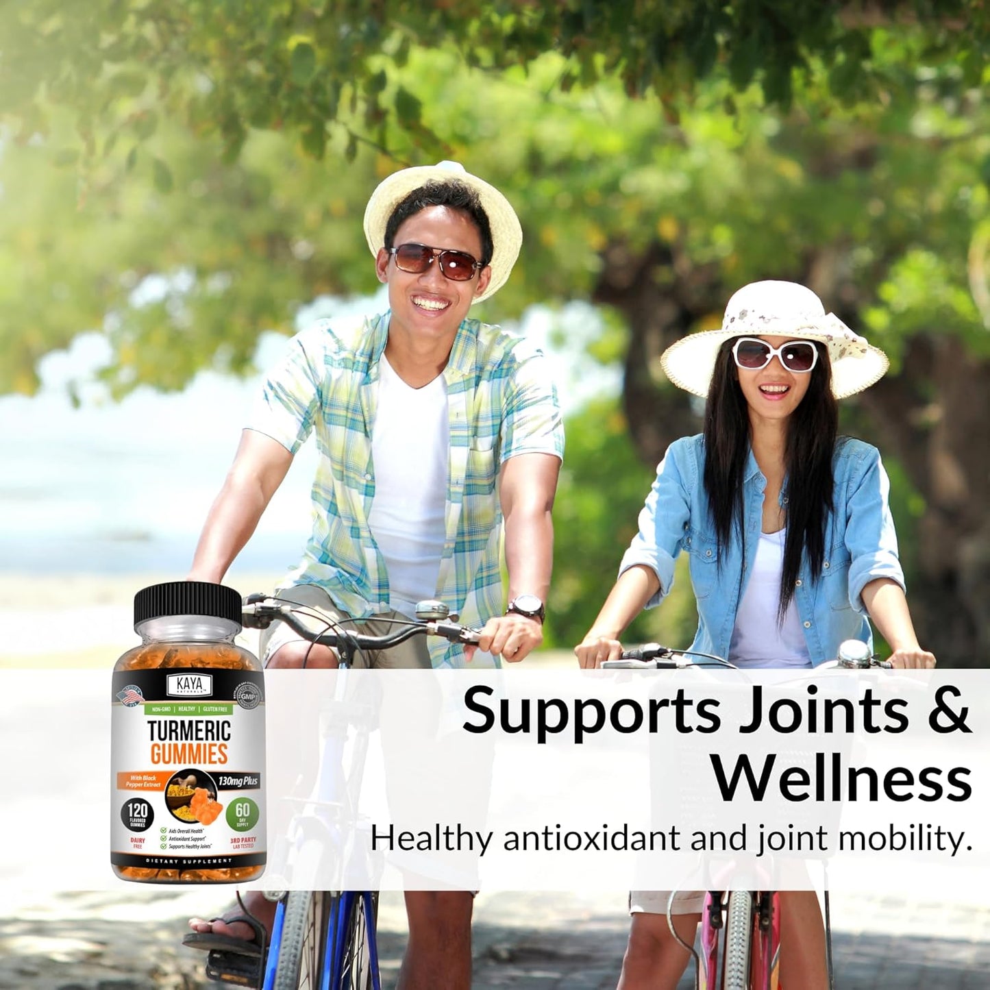 Kaya Naturals Turmeric Gummies Curcumin Ginger Black Pepper 120 Count