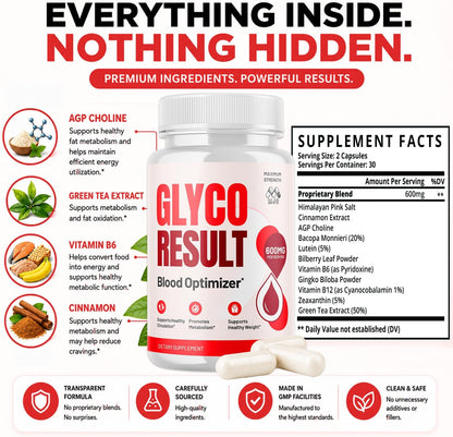 MJO Glyco Result Supplement Capsules with Natural Ingredients & Multivitamins 60 Capsules