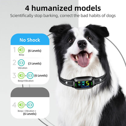 Rechargeable Dog Bark Collar – Smart Training Collar with 5 Sensitivity Levels, Beep & Vibration, Black