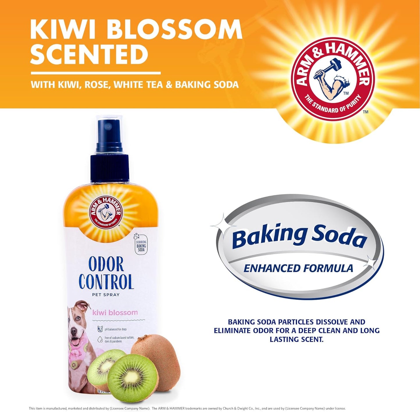 Arm & Hammer Pet Deodorizing Dog Spray Baking Soda pH Balanced 8 fl oz