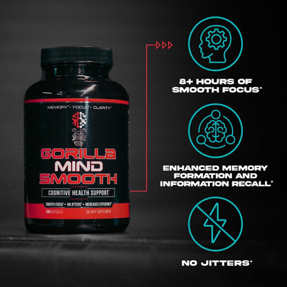 Gorilla Mind Smooth Nootropic Supplement 150 Capsules