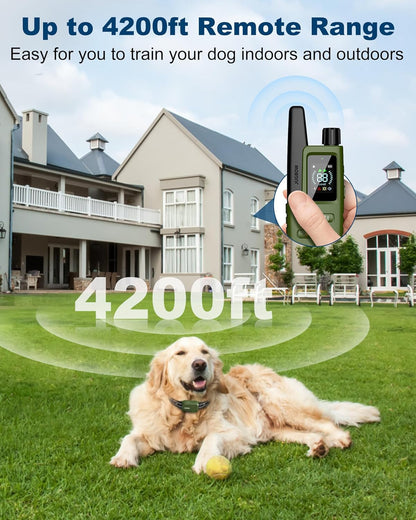 Jugbow Dog Shock Collar 4200FT Remote Waterproof 4 Modes Rechargeable E-Collar