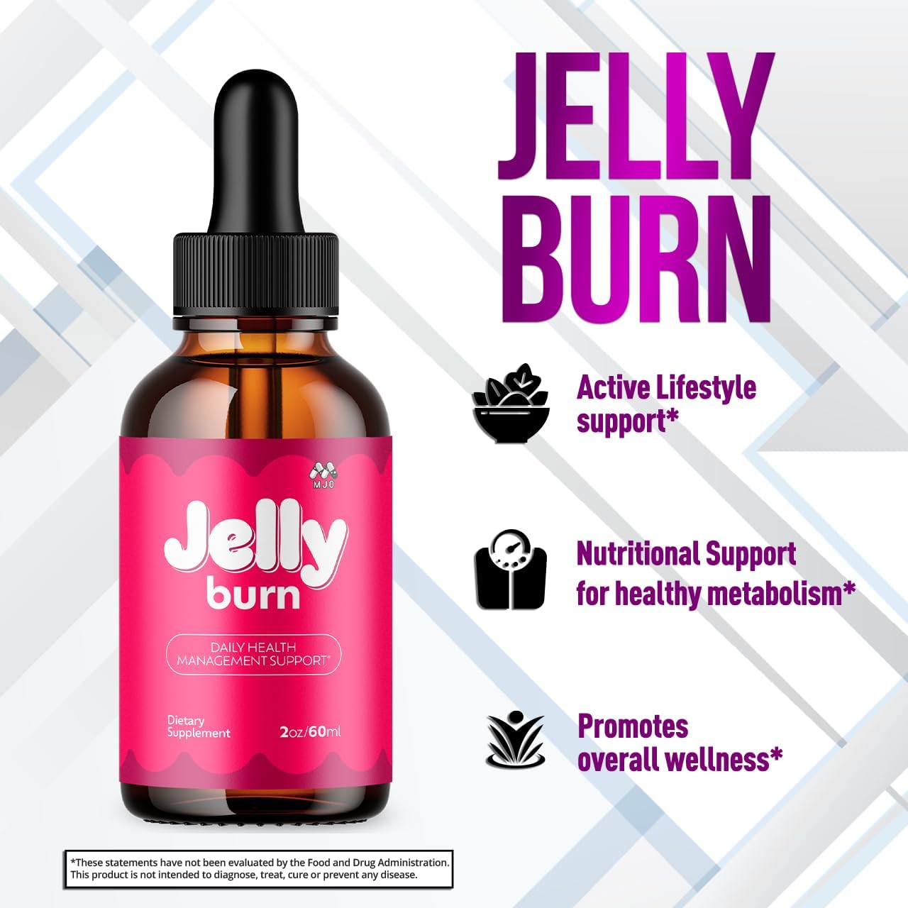 Jelly Burn Liquid Drops Supplement – 2 Pack, 60 Servings