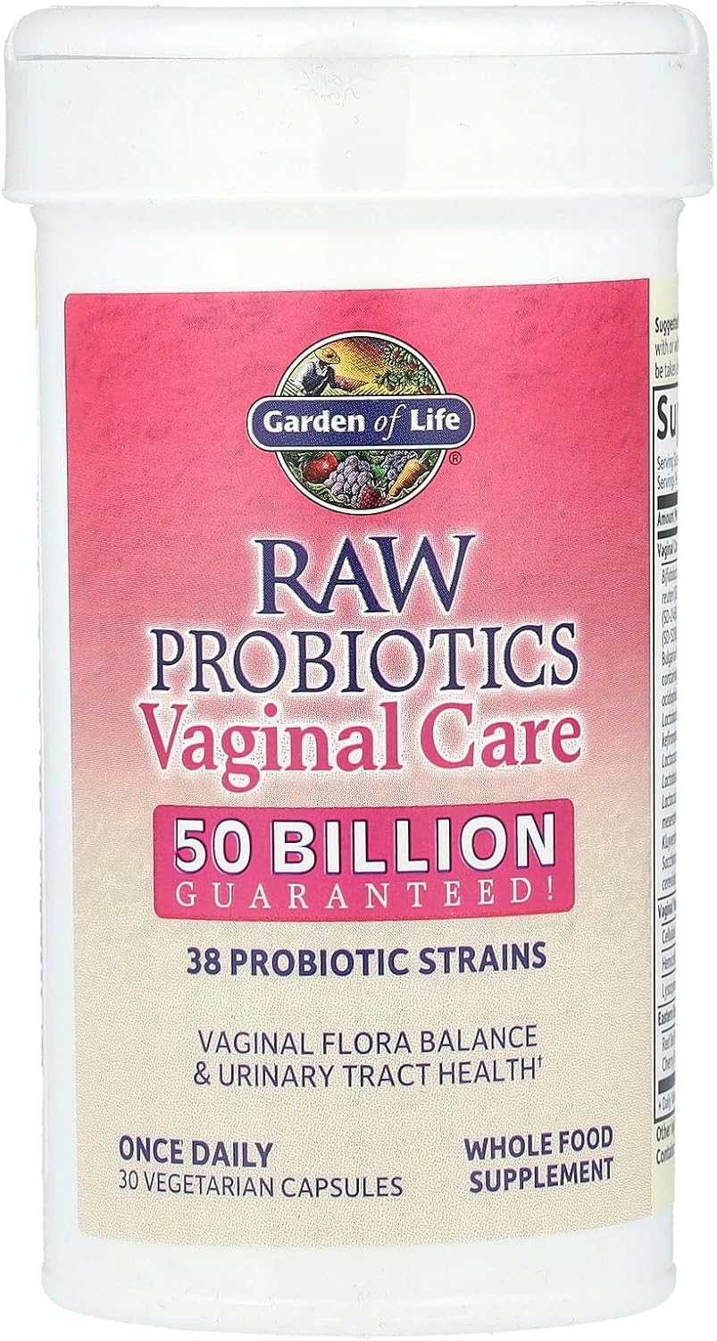 Garden of Life Raw Probiotics Vaginal Care 50 Billion CFU 38 Strains Vegetarian Capsules 30 Count