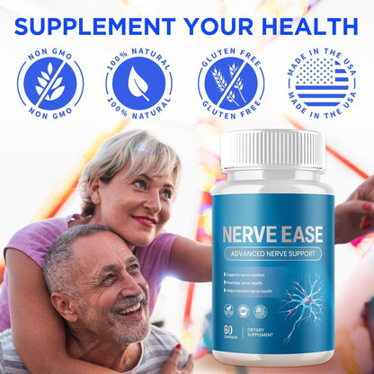 Nerve Ease Supplement Capsules with Natural Ingredients 120 Capsules (2 Pack)