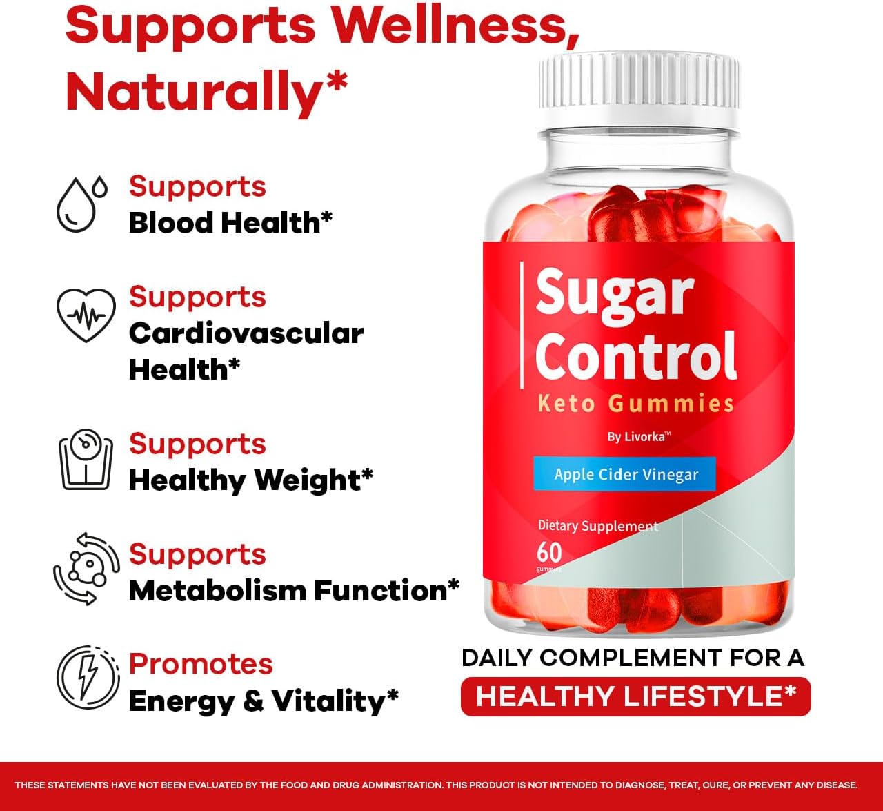 SugarControl Keto ACV Gummies Apple Cider Vinegar 180 Count 3 Pack