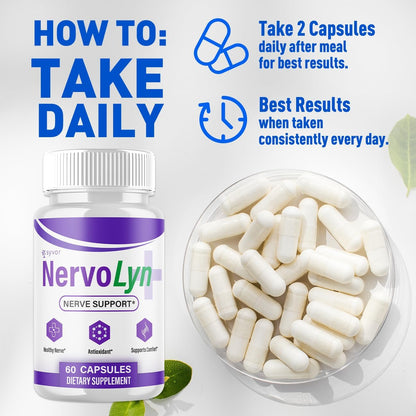 NervoLyn Supplement Capsules with Vitamins 180 Capsules (3 Pack)
