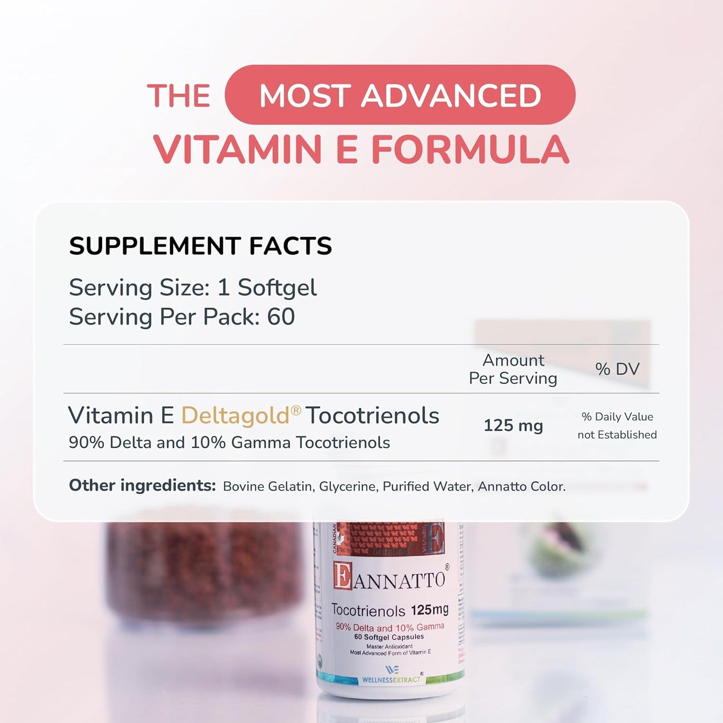 Wellness Extract Annatto Tocotrienols Vitamin E 125 mg Softgels 60 Count