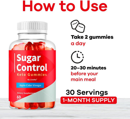 SugarControl Keto ACV Gummies Apple Cider Vinegar 60 Count