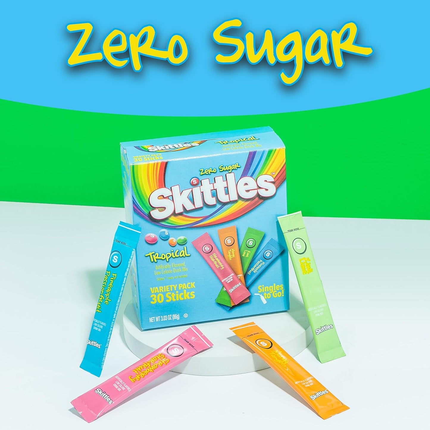 Singles To Go Skittles Tropical Variety Pack Powdered Drink Mix 30 Servings