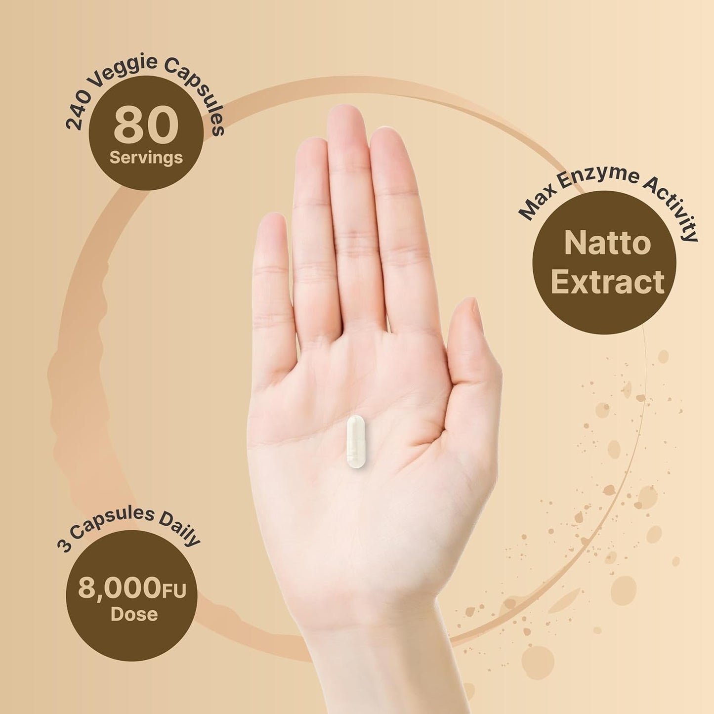 NatureBell Nattokinase 8,000 FU Max Strength from Fermented Natto Extract – Non-GMO Enzyme Supplement, 240 Capsules