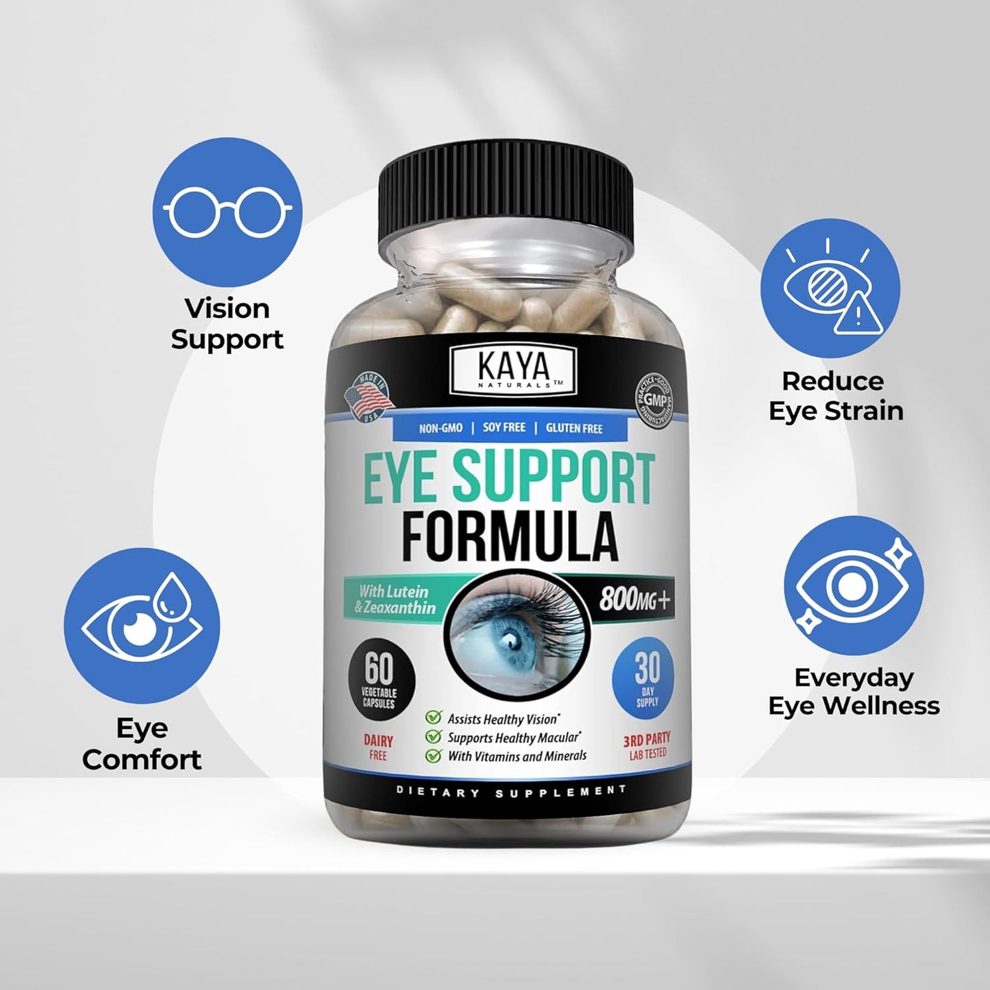 Kaya Naturals Eye Health Supplement Lutein & Zeaxanthin 800 mg 60 Capsules