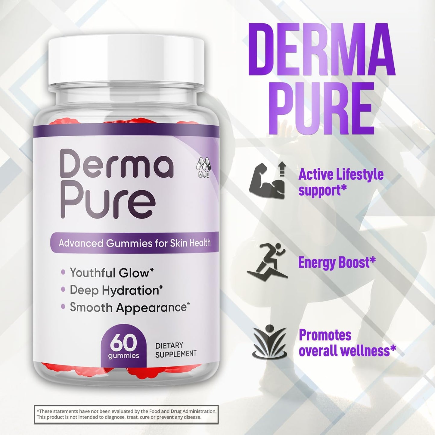 Derma Pure Supplement Gummies with Natural Ingredients 60 Gummies