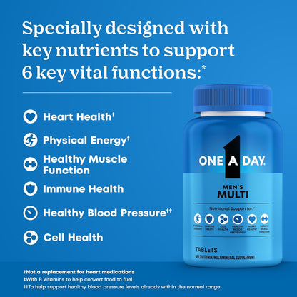 One A Day Men’s Multivitamin Tablets Vitamin D Zinc B Complex 200 Count