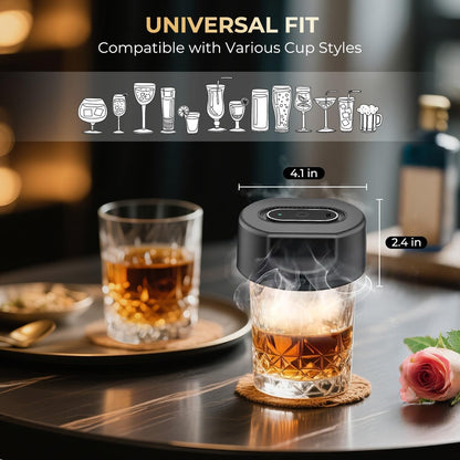 Electric Whiskey Smoker Kit with Wood Chip Flavors Rechargeable Cocktail Smoker Set
